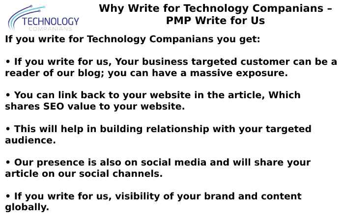 Why Write for Technology Companians – PMP Write for Us