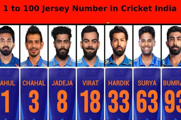 1 to 100 Jersey Number in Cricket India